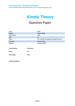 Kinetic Theory - SAVE MY EXAMS!