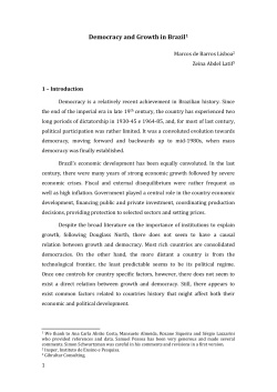 Democracy and Growth in Brazil1