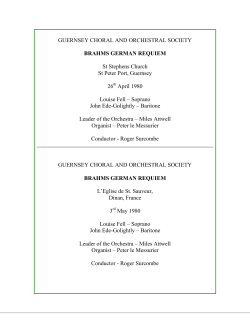 Concerts 1979 to 1989 - Guernsey Choral and Orchestral Society