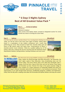 6 Days 5 Nights Sydney Best of All Greatest Value Pack
