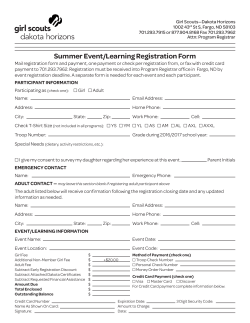 Summer Event Registration Forms