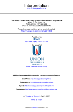 The Bible Canon and the Christian Doctrine of Inspiration