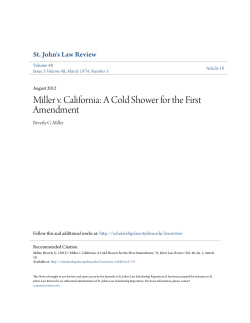 Miller v. California: A Cold Shower for the First Amendment