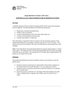 Special Occasion Liquor Permit - Outdoor Events