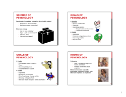 SCIENCE OF PSYCHOLOGY GOALS OF PSYCHOLOGY