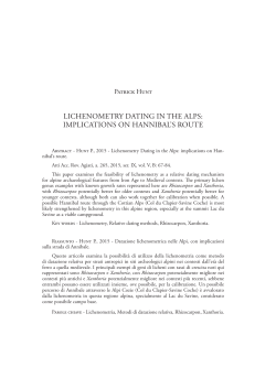 LICHENOMETRY DATING IN THE ALPS: IMPLICATIONS ON