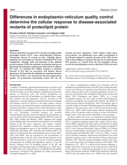 Differences in endoplasmic-reticulum quality control determine the
