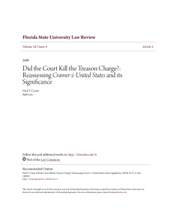 Did the Court Kill the Treason Charge?: Reassessing Cramer v
