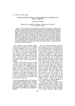 Dissolved Organic Matter as a Potential Source of Nutrition for