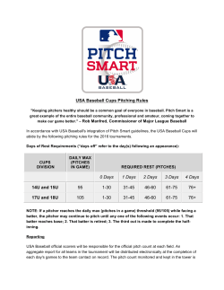 USA Baseball Cups Pitching Rules 0 Days 1 Days 2 Days 3 Days 4