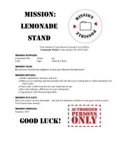 Mission: Lemonade stand GOOD LUCK!
