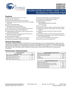 S29WS512P, S29WS256P, S29WS128P 512/256/128 Mb (32/16/8