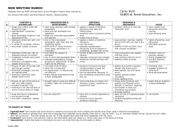 New Writing Rubric