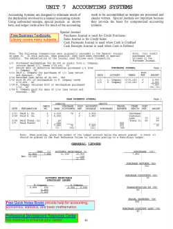 UNIT 7 ACCOUNTING SYSTEMS