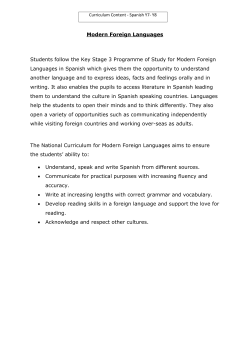 Modern Foreign Languages in Spanish