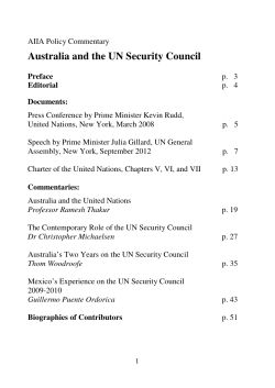 Australia and the UN Security Council