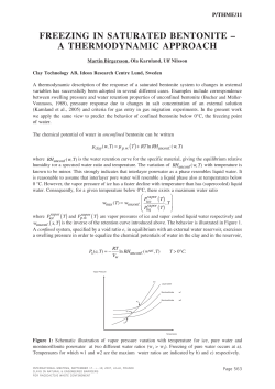 Freezing in saturated bentonite &ndash; a thermodynamic approach