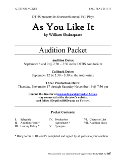 DTHS presents its twelfth annual Fall Play