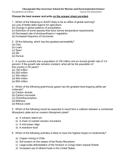 Foundations Pre-Test - Chesapeake Bay Governor`s School