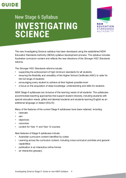 Investigating Science Stage 6: Guide to new NSW Syllabus