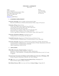 STEFANIE A. LINDQUIST March 2016 Office: Home