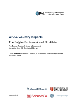 The Belgian Parliament and EU Affairs