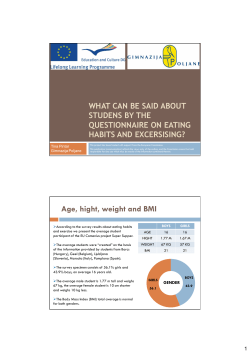 Age, hight, weight and BMI