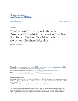 Shady Grove Orthopedic Associates, PA v. Allstate Insurance Co.