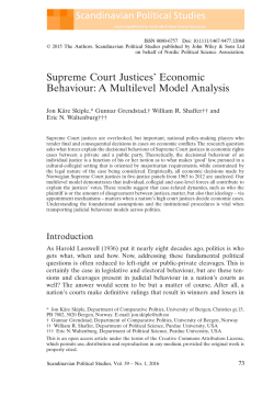 Supreme Court Justices` Economic Behaviour: A Multilevel Model