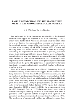 FAMILY CONNECTIONS AND THE BLACK