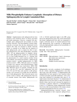 Milk Phospholipids Enhance Lymphatic Absorption of Dietary