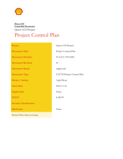 Project Control Plan - Alberta Energy