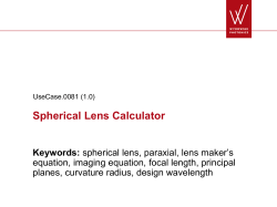 Spherical Lens Calculator