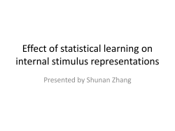 Effect of statistical learning on internal stimulus representations