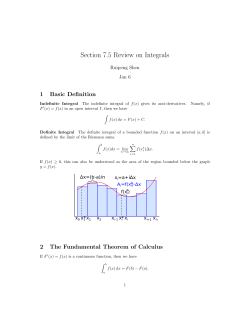 Section 7.5 Review on Integrals
