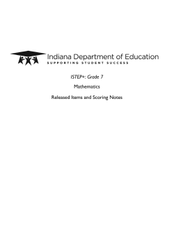 ISTEP+: Grade 7 Mathematics Released Items and Scoring Notes
