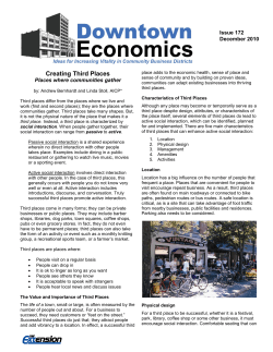 Creating Third Places &ndash; Places where Communities Gather