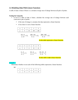 3.3 Modeling Data With Linear Functions