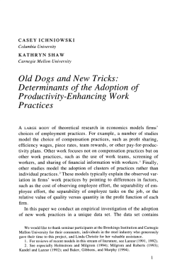 Old Dogs and New Tricks: Determinants of the Adoption