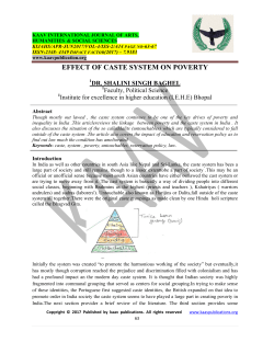 effect of caste system on poverty