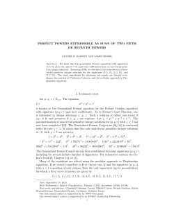 PERFECT POWERS EXPRESSIBLE AS SUMS OF TWO FIFTH OR