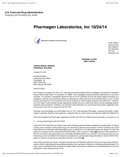 2014 > Pharmagen Laboratories, Inc 10/24/14