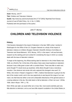 Children and Television Violence - MediaCulture