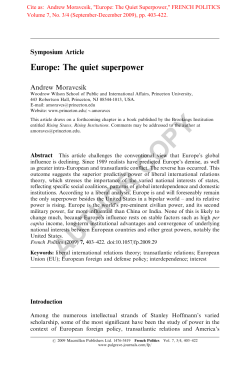 Europe: The Quiet Superpower