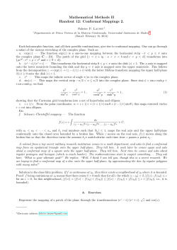 Mathematical Methods II Handout 12: Conformal Mappings 2.