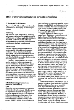 Effect of environmental factors on herbicide performance