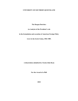 An Analysis of the President`s role in the formulation
