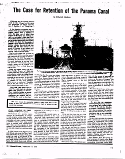 The Case for Retention of Ihe Panama Canal