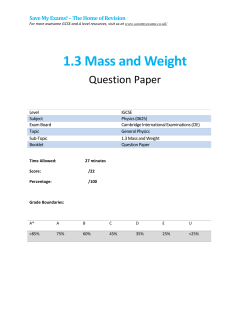 Mass and Weight - SAVE MY EXAMS!