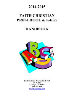2014-2015 Preschool and Kindergarten